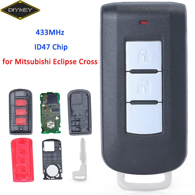 DIYKEY Автозапуск 433 МГц с ID47 чип для Mitsubishi Eclipse Cross 2017 2018 2019 2020 дистанционный ключ