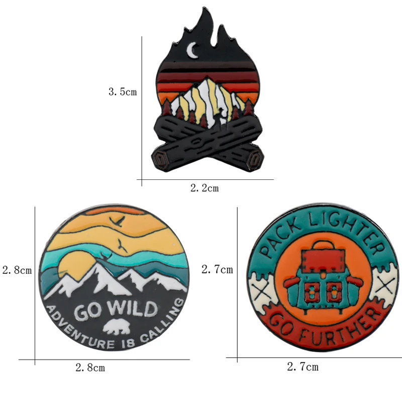 Эмалированные булавки Go Wild Adventure Is call горы белого медведя Изучение природы