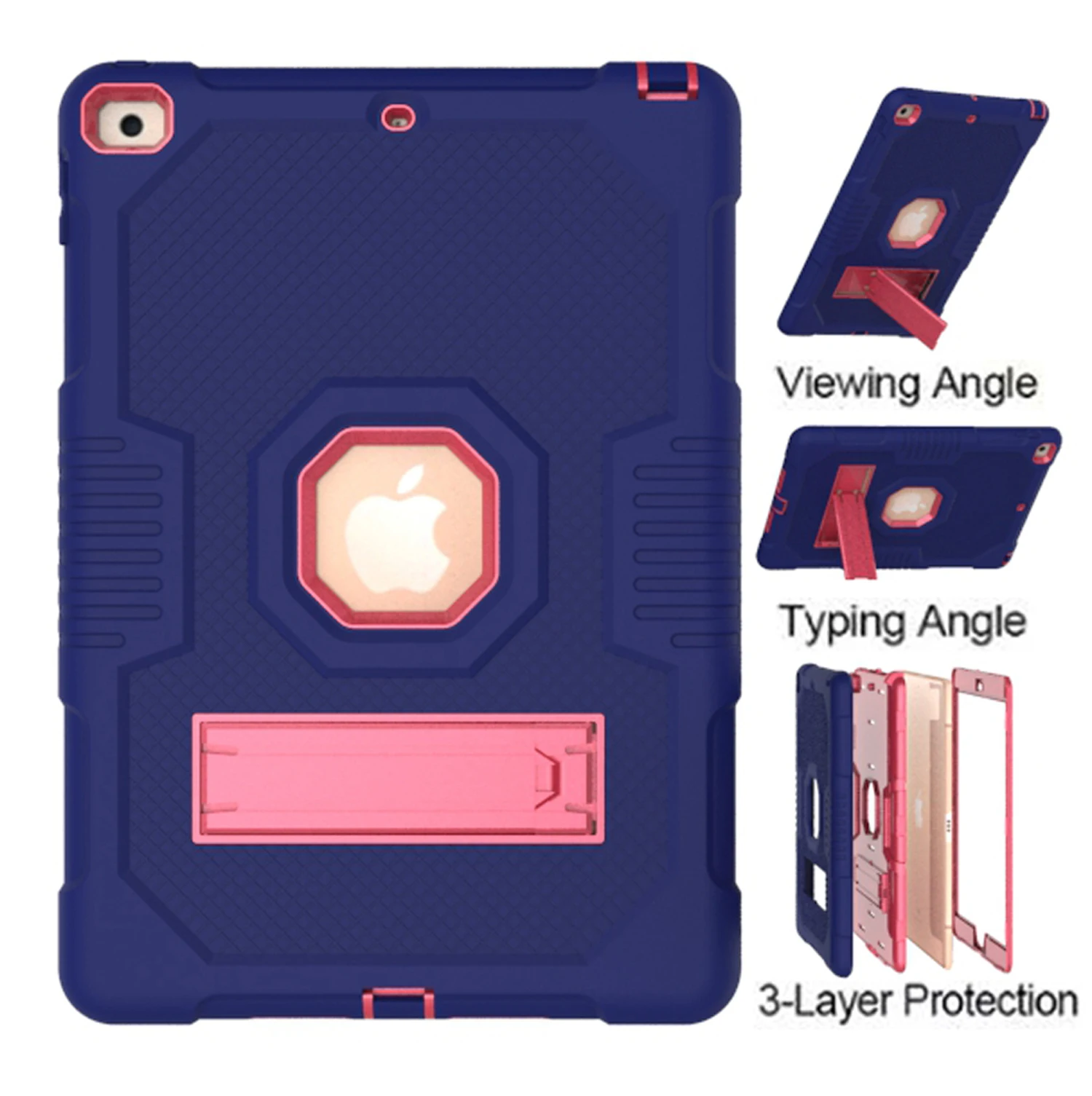 

Ударопрочный сверхпрочный чехол для нового iPad 2017 2018 A1822 a1823 A1893 поколение с детским безопасным силиконовым ПК задняя крышка чехол для планше...