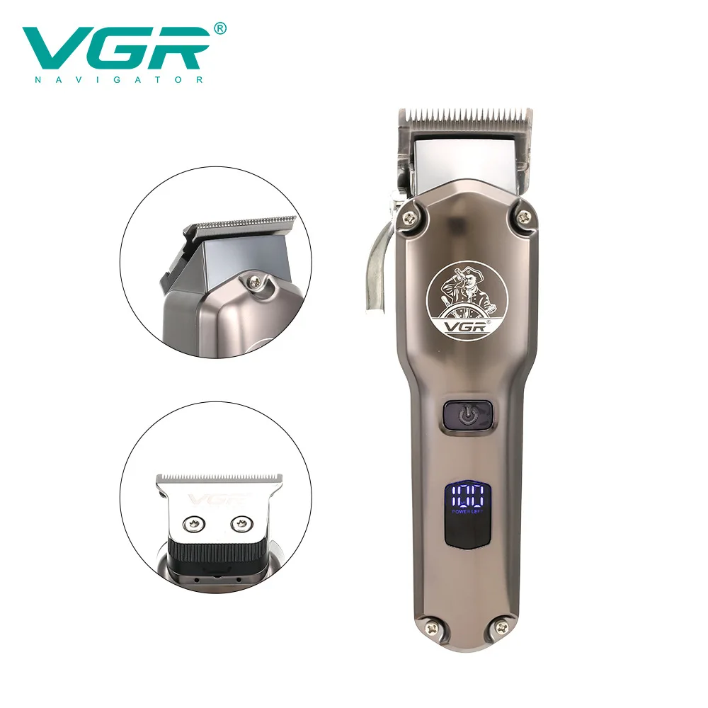 VGR New High-power Gradual Fader Hair Salon Two-piece Clipper LCD Digital Display V-675 | Бытовая техника