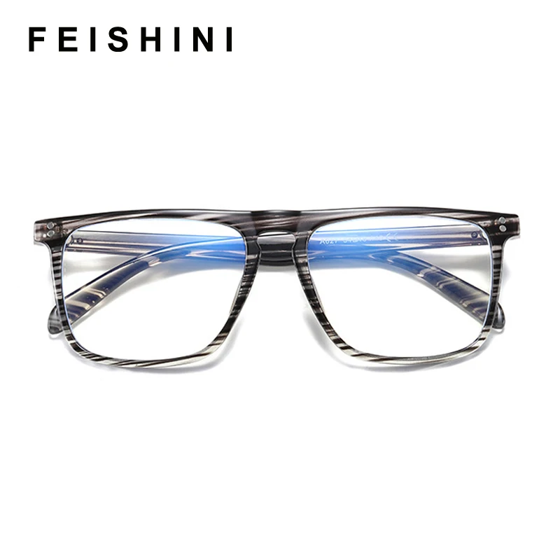 Feishini Anti Blue Light Glasses Man Blocking Filter Reduces Eyewear Strain Clear Gaming  Computer Glasses Men Improve Comfort images - 6