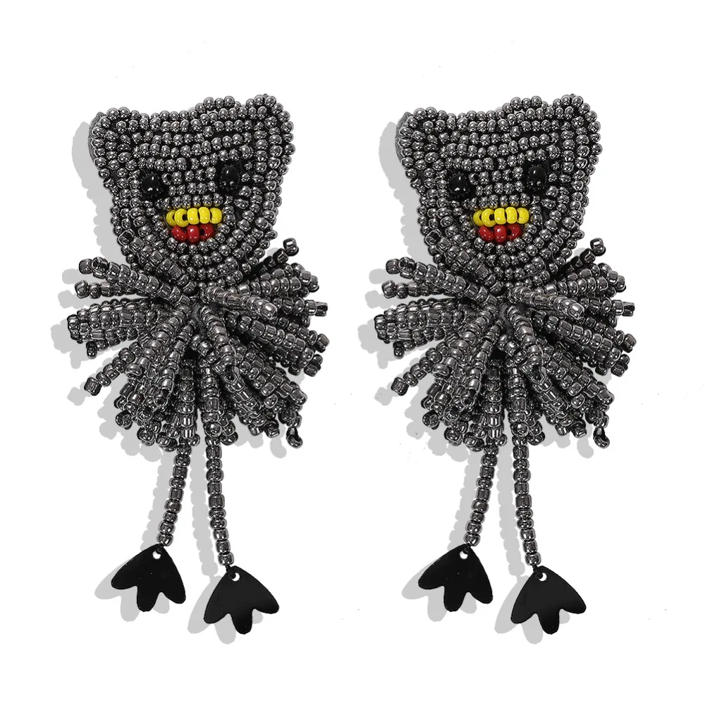 Miwens Bauble Bar, уникальные висячие серьги с бусинами, рудолф, женские серьги ручной работы, украшенные бисером, снеговик, массивные серьги, ювелирные изделия