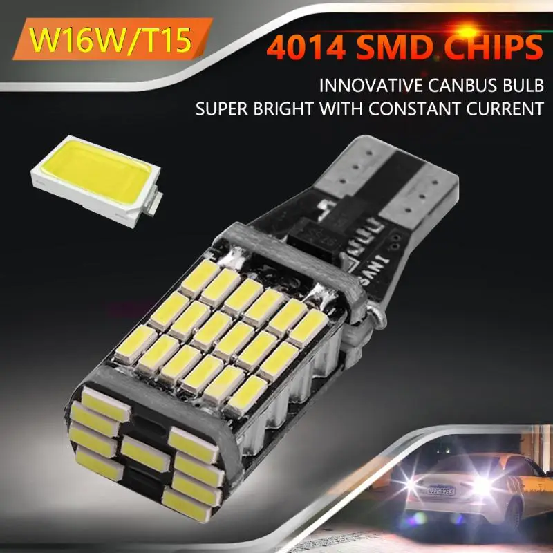 Car Reverse Light Bulb Canbus 4014 45SMD Turn Signal Lamp Brake Choose 3 Colors 360 degree T15 W16W LED | Автомобили и мотоциклы