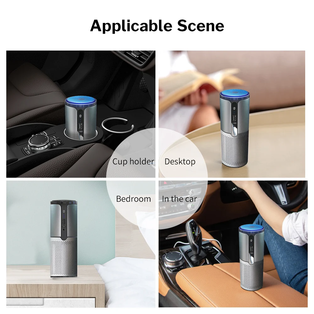 

Deelife Car Air Purifier HEPA with H13 Filter Vehicle Cleaner Purification Odors Auto Fresh PM 2.5 Smoke