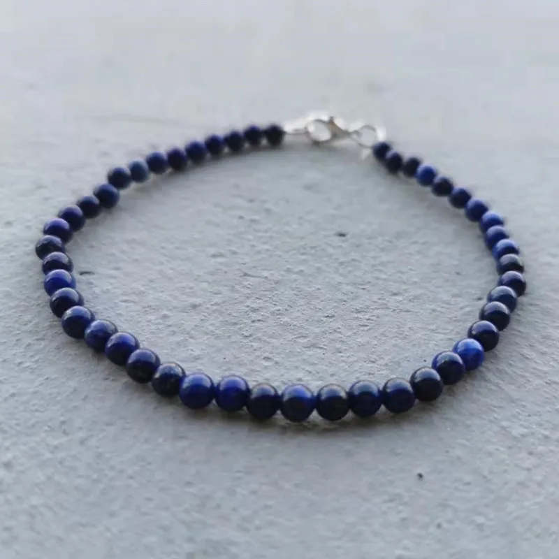 SR натуральный Лазурит укладки браслет чакра на запястье Мала бусины защита