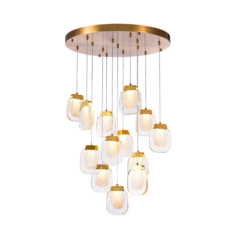 

Custom Hotel Large Chandelier Restaurant Coffee Light Hanging Light Nordic chandelier crystal light stairs chandelier