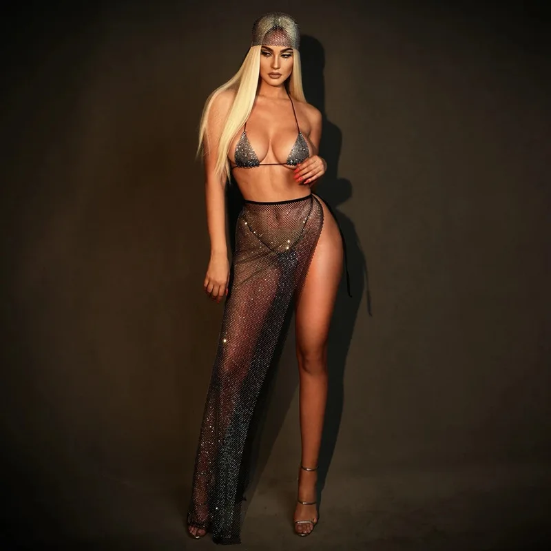 

Spring Summer 2021 Sexy Lace-up Sexy Solid Mesh Sheer Skirt Gothic Clothes Fashion Streetwear Y2k Women Clothing Wholesale Items