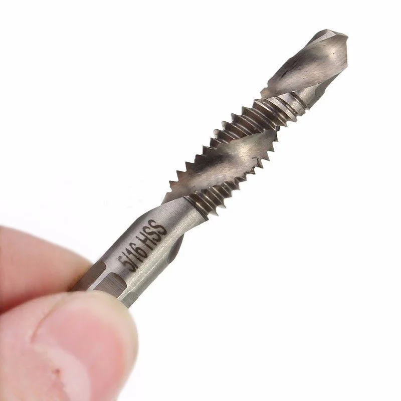 

6 Pcs 1/4 Hex Shank HSS Spiral Screw Thread Tap Taper Drill Bits Hand Tool Set