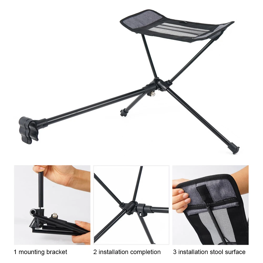 

Outdoor Folding Chair Footrest Portable Recliner Lazy Foot Drag Retractable Extension Leg Stool Moon Chair Camping Footrest