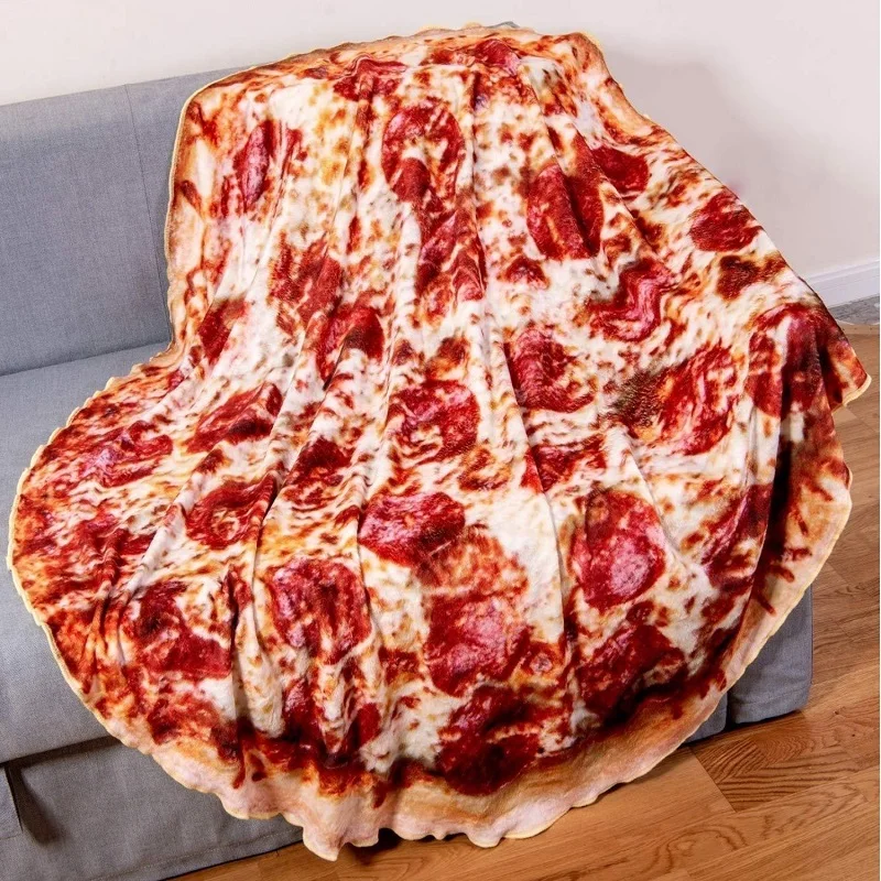 

Pizza Donut ring blanket Soft warm flannel pizza blanket for bed fleece sofa plaid plush bedspread Flannel pizza blanket