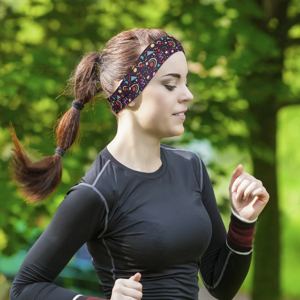 Для женщин 80s Винтаж тай-дай головная повязка с принтом брызг уникальный узор