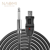 naomi 3m 10ft usb recording cable w led indicator 6 35mm jack quality pvc material lead adaptor converter