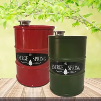 energe spring 24oz stainless steel alcohol flasks imitation oil barrel shape small hip flask transfer funnel liquor jug