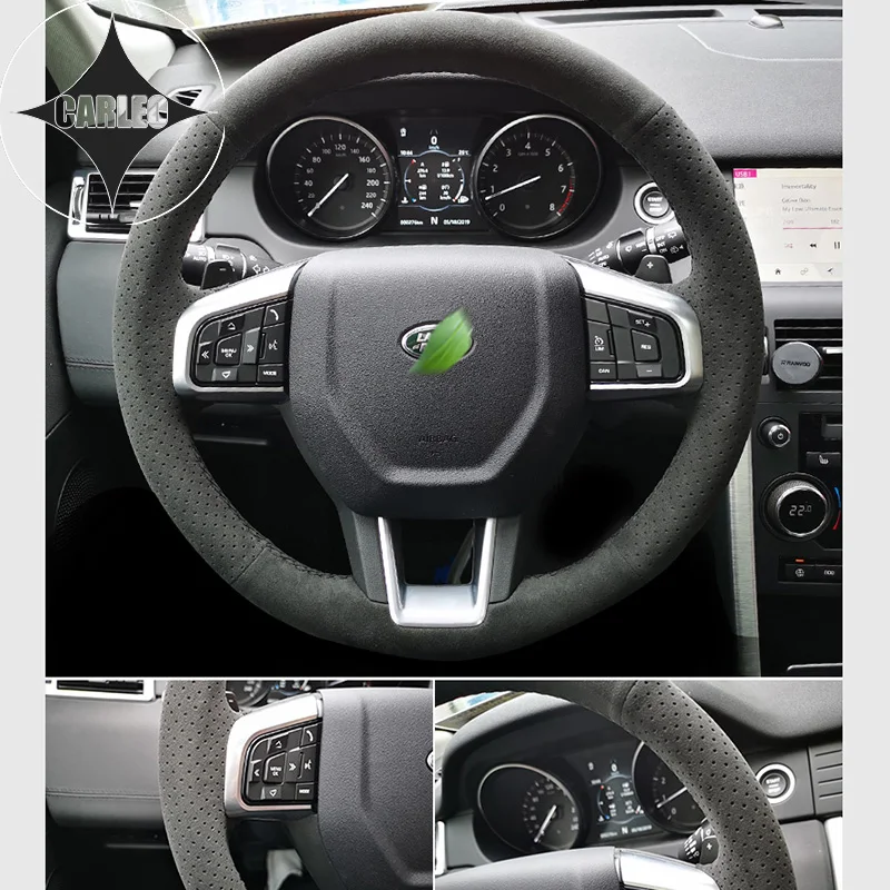 

Holder for Land Rover Range Range Sport Velar LR2 3 4 Suede Leather Wrap Hand Sewing Embroidery Steering Wheel Cover Top Layer