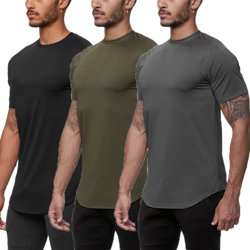 Футболка мужская сетчатая для бега тенниска быстросохнущая однотонная майка