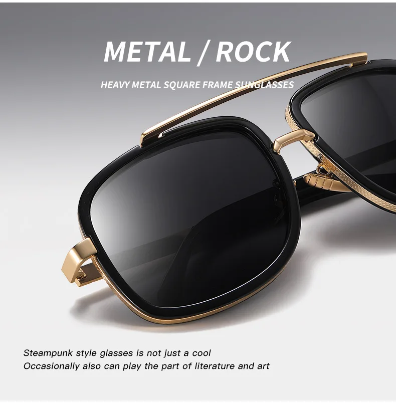 Солнцезащитные очки VWKTUUN мужские Железный человек в стиле стимпанк оправа из