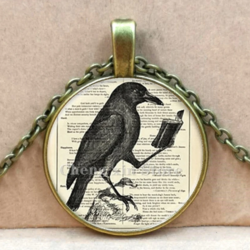 Птица на ветке стекло кабошон ожерелье животное милые птицы художественный фото