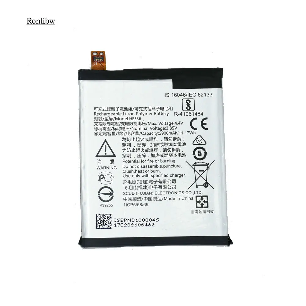 Аккумулятор Ronlibw HE336 сменная батарея для Noki a 5 Dual SIM Premium Edition HMD Heart TA-1044 | Мобильные