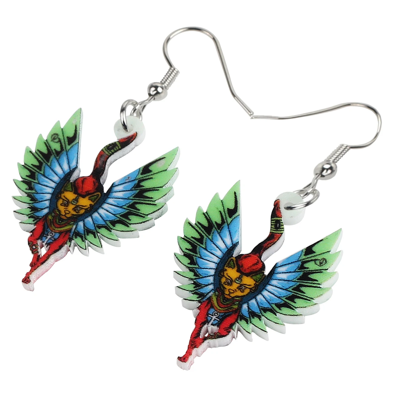 Bonsny акриловые аниме Хэллоуин Летающий котика дьявола серьги-подвески в форме