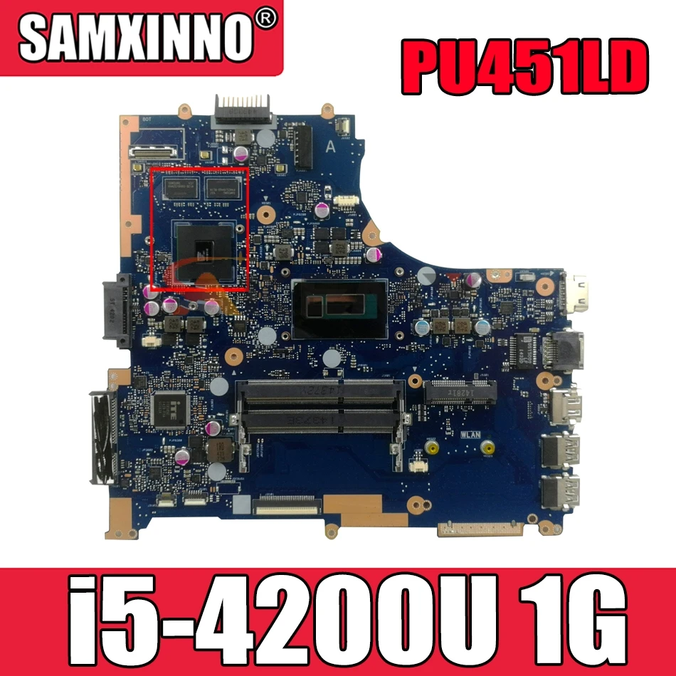 

Akemy For Asus PU451LD PU451 PU451L Laptop Motherboard i5-4200U 1G video memory PU451LD motherboard REV2.0 100% tested