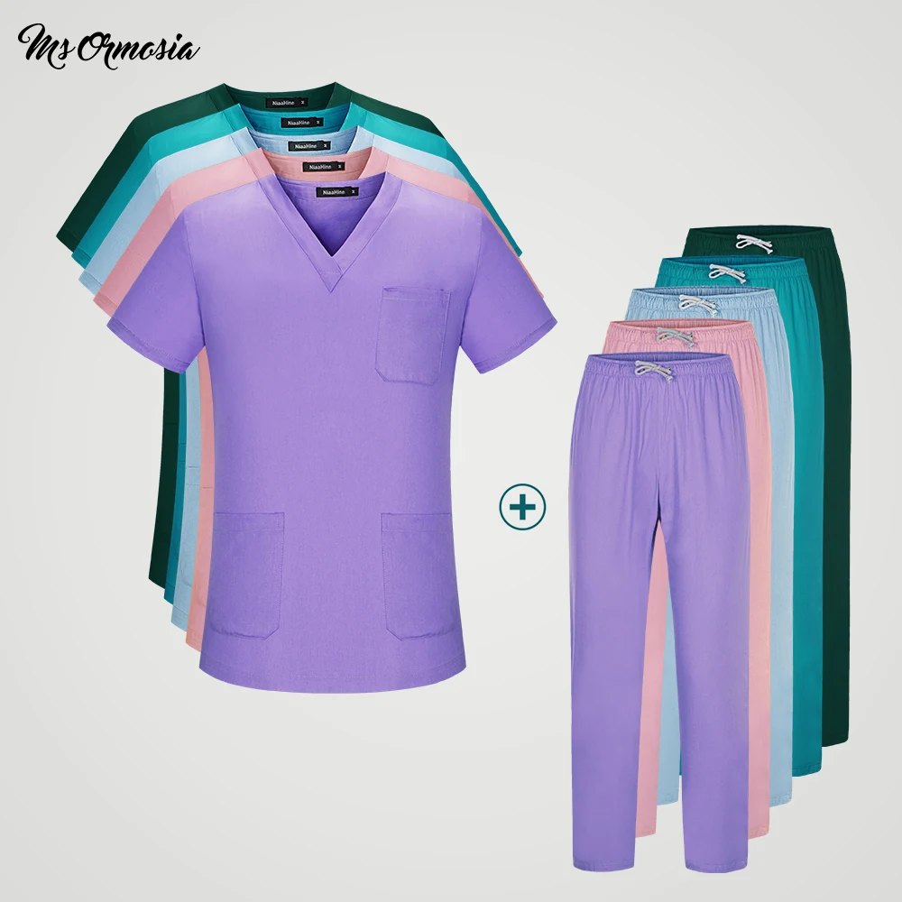 

Оптовая Продажа унисекс высокого качества из мягкой дышащей ткани одежда для персонала больниц костюм pet shop форма Красота салон униформа дл...