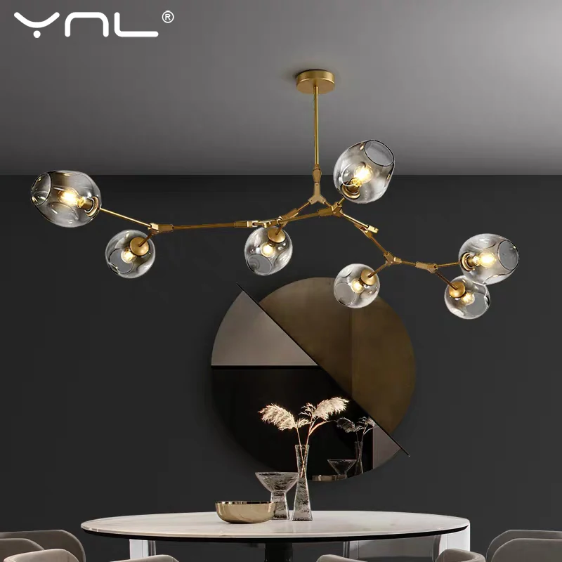 Современный подвесной светильник скандинавский 4 цвета стеклянный для