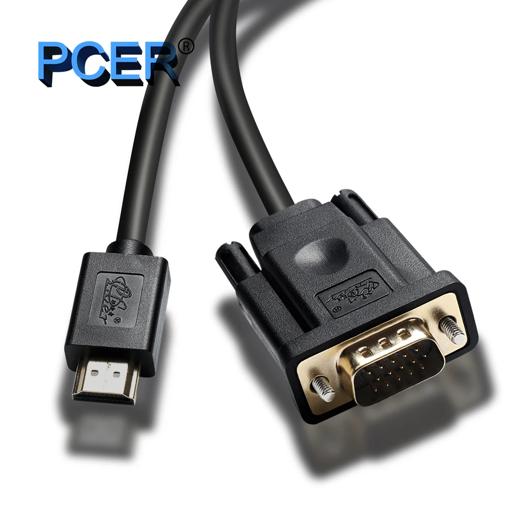 

PCER HDMI VGA Cable HDMI male to VGA male cable For PC Monitor HDTV Projector HDMI TO VGA cord