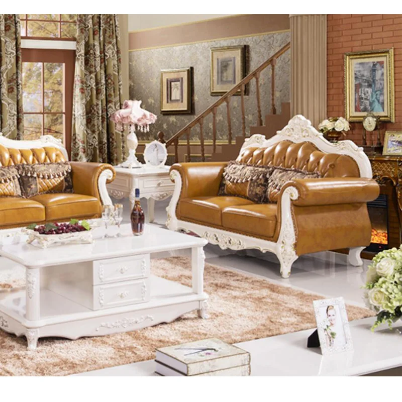 Высококачественный европейский античный диван для гостиной набор мебели из