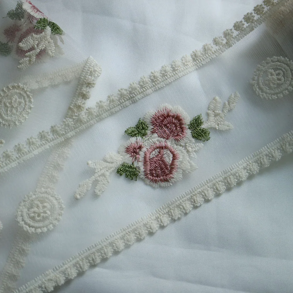 

8.5cm*2yards embroidery flower Cotton flower mesh lace trims for wedding dress Water soluable lace trimmings for clothes