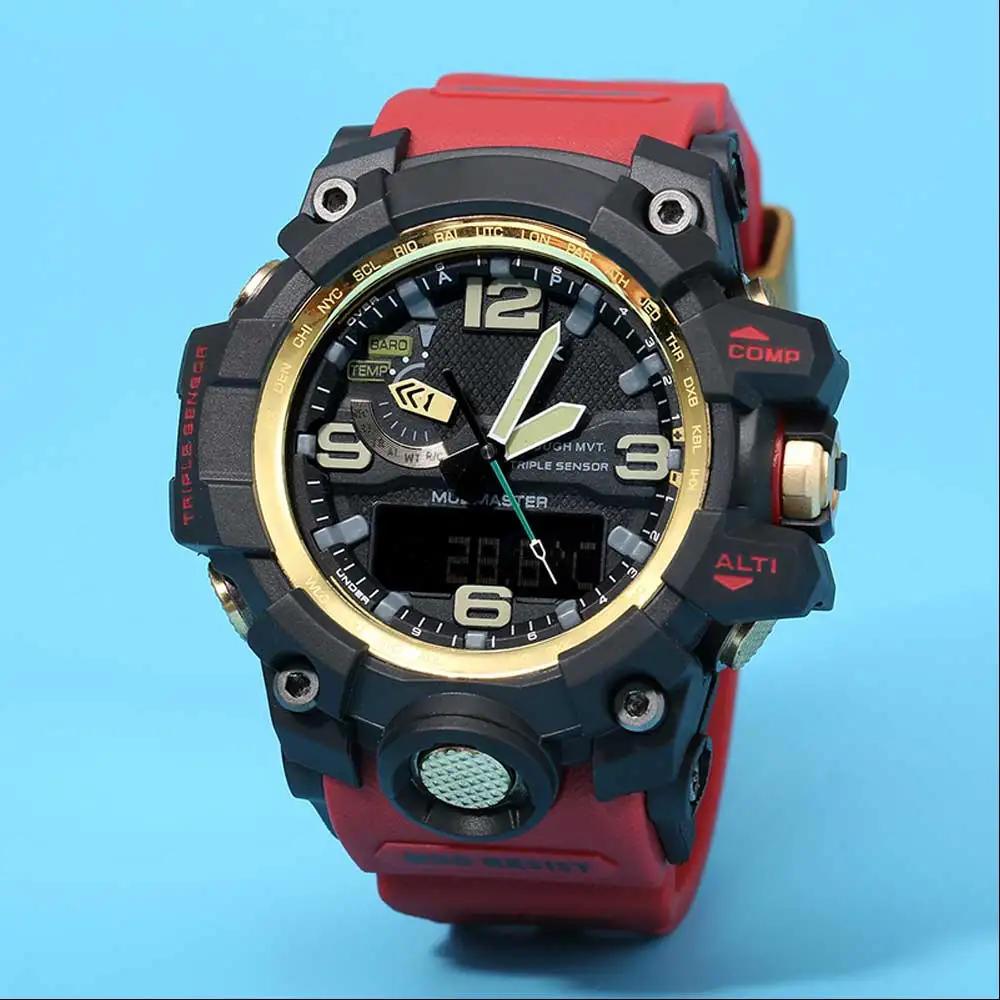 

GWG Sportleisure Men's Quartz 1000,LED Digital Double Display Women's Watch, Full Function High Quality Men's Watch