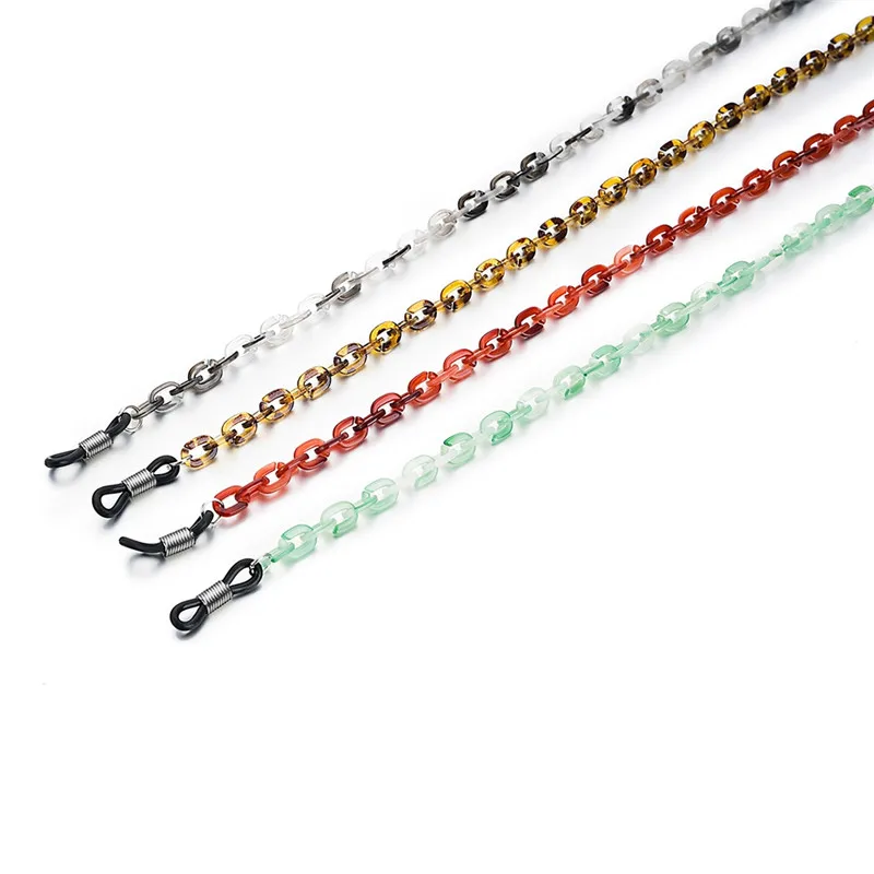 Fashion Chic Amber Color Eyeglass Chains Resin Acrylic Leopard Glasses Chain Eyewears No-slip Cord Neck Strap Rope | Украшения и