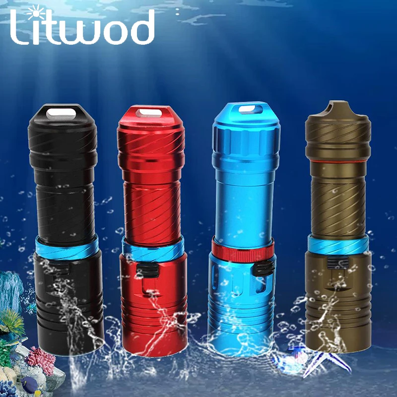 Litwod D68 XM L2 Дайвинг Norkel фонарик Подводный 100 метр LED Погружение факел лампы Свет