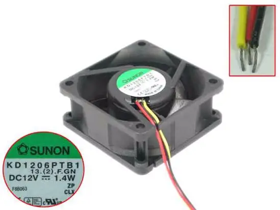 SUNON KD1206PTB1 13.(2).F.GN DC 12 В 1,4 Вт 60x60x25 мм 3-проводной Вентилятор охлаждения сервера
