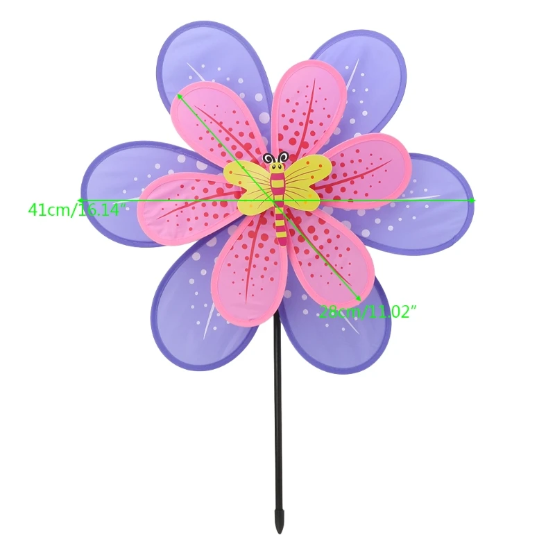 

Double Layer Flower Windmill Colorful Wind Spinner Yard Garden Decor Kids Toy