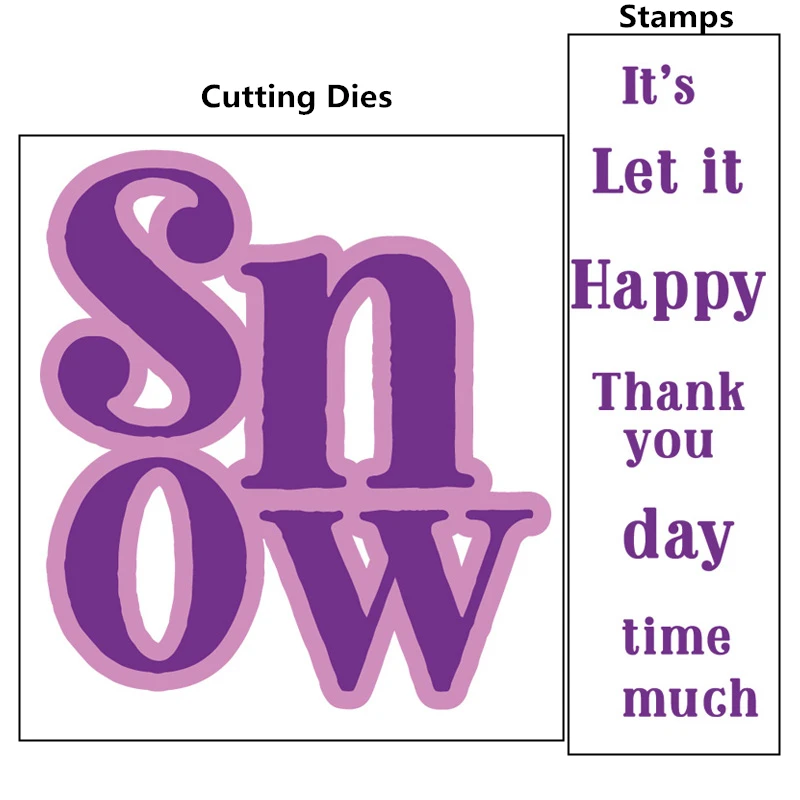 

Stamps & Dies Combo Words Snow Common Phrase Thank You DIY Scrapbooking Craft Cards Album Embossing Template 2020 New