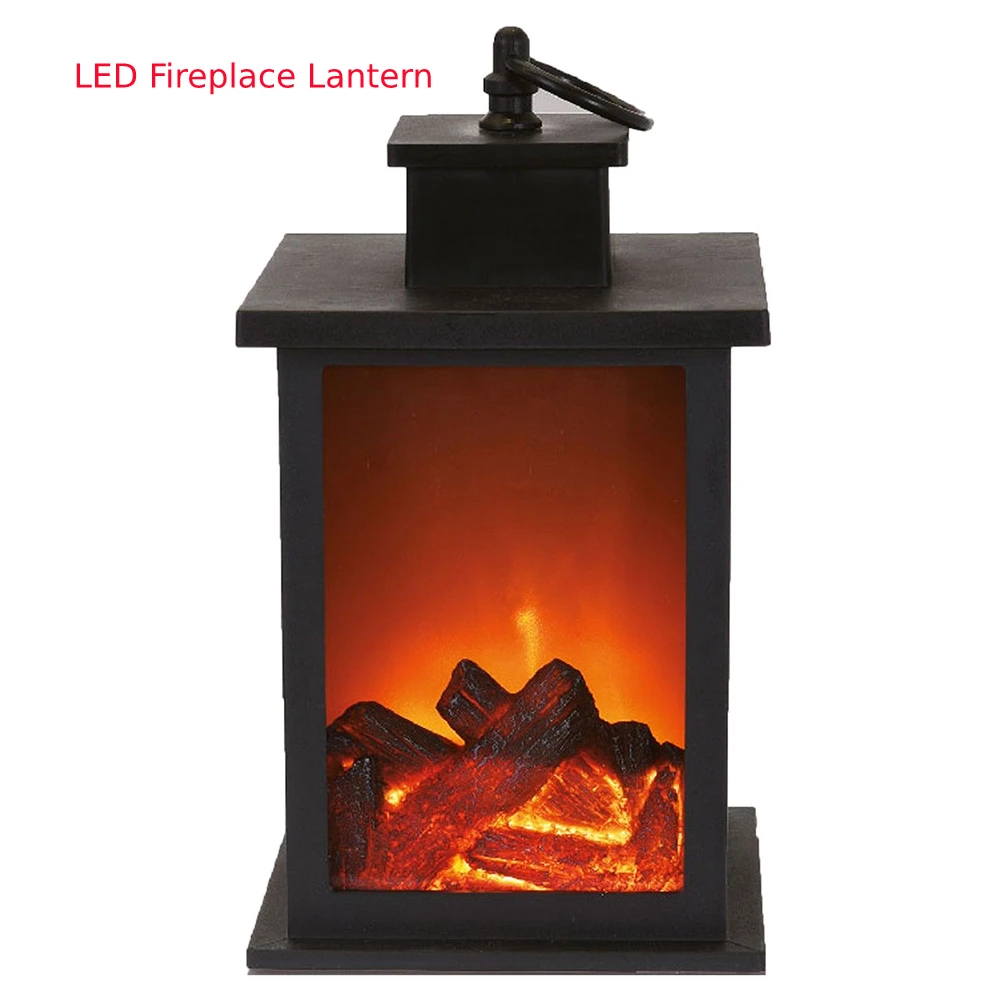 Портативный фонарь безпламенный с эффектом огня винтажный светильник