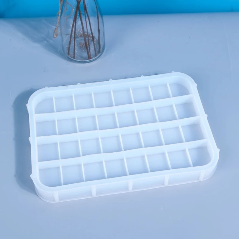 

Crystal Epoxy Resin Mold Plate Tray Mirror Silicone Mould DIY Handcrafts Casting Tools HX6F