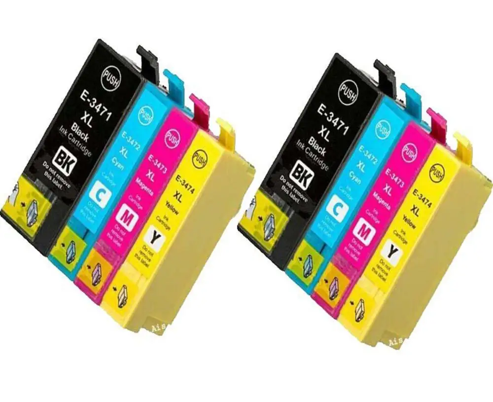 E3471 4 8PK совместимые картриджи для Epson 34XL WF 3720 3720DWF|Чернильные картриджи| |