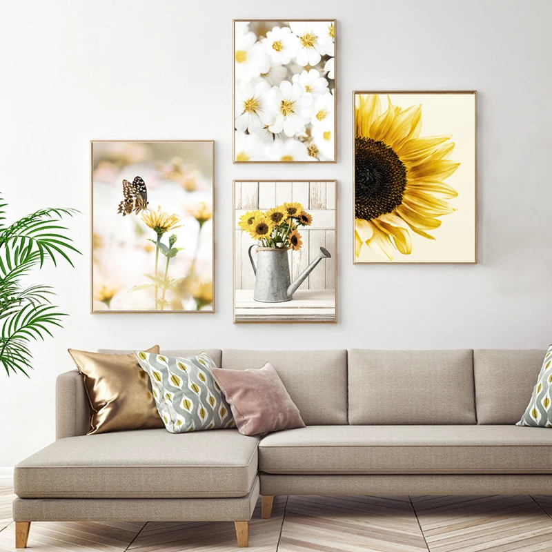 

Sunflower Field Landscape Canvas Bedroom Modern Plant Wall Art Poster and PrintLiving Room No Frame Picture Home Decoration