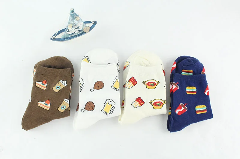 Носки унисекс для взрослых размер до середины голени пивные жареные курицы