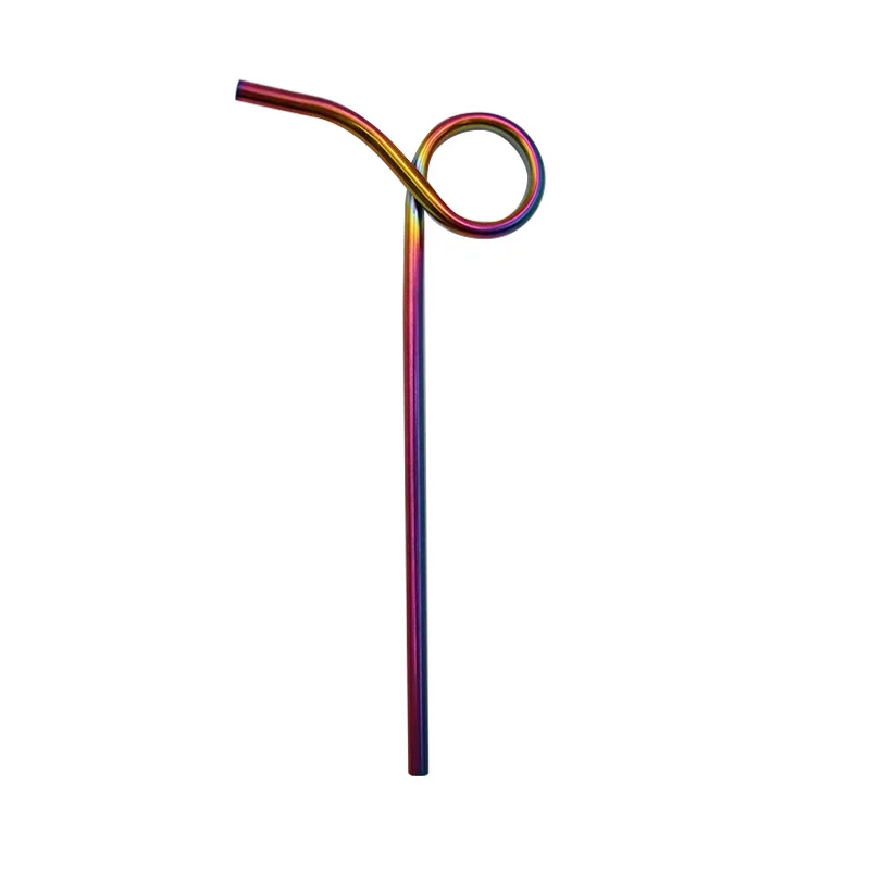 

Creative Stainless Steel Straw Creative Colorful Curved Metal Straw Juice Cocktail Coffee Tea Reusable Drinking Straw SN