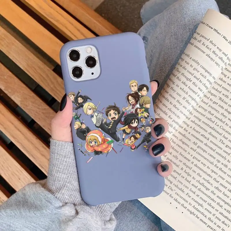 

Anime Japanese Attack On Titan Phone Case Solid Color Soft Cover for iphone 13 11 Pro Max X XS Max XR 7 8 6 6S Plus
