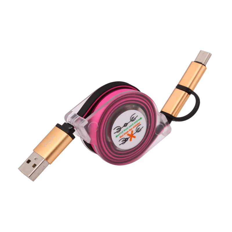 2 в 1 Micro USB Type-C комбинированный Выдвижной зарядный кабель для передачи данных ZTE Zmax