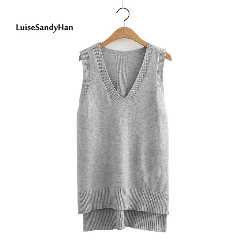 2021 Spring Summer O Neck Women Sweater Vest Sleeveless Knit Female Cotton Soft Elastic Solid Colore Pullovers | Женская одежда