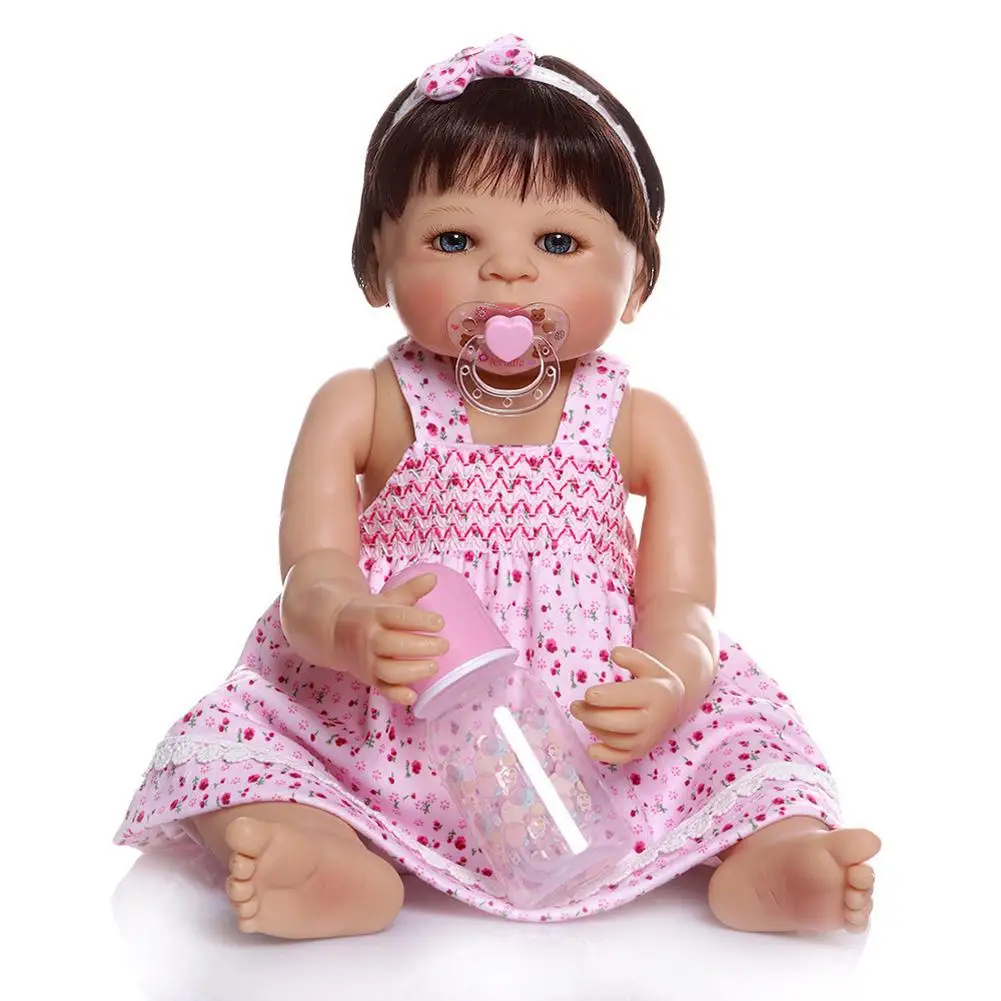 

RCtown 50cm Simulation Girl Silicone Doll Toy Moveable Arm Birthday Christmas Gift for Kids Children