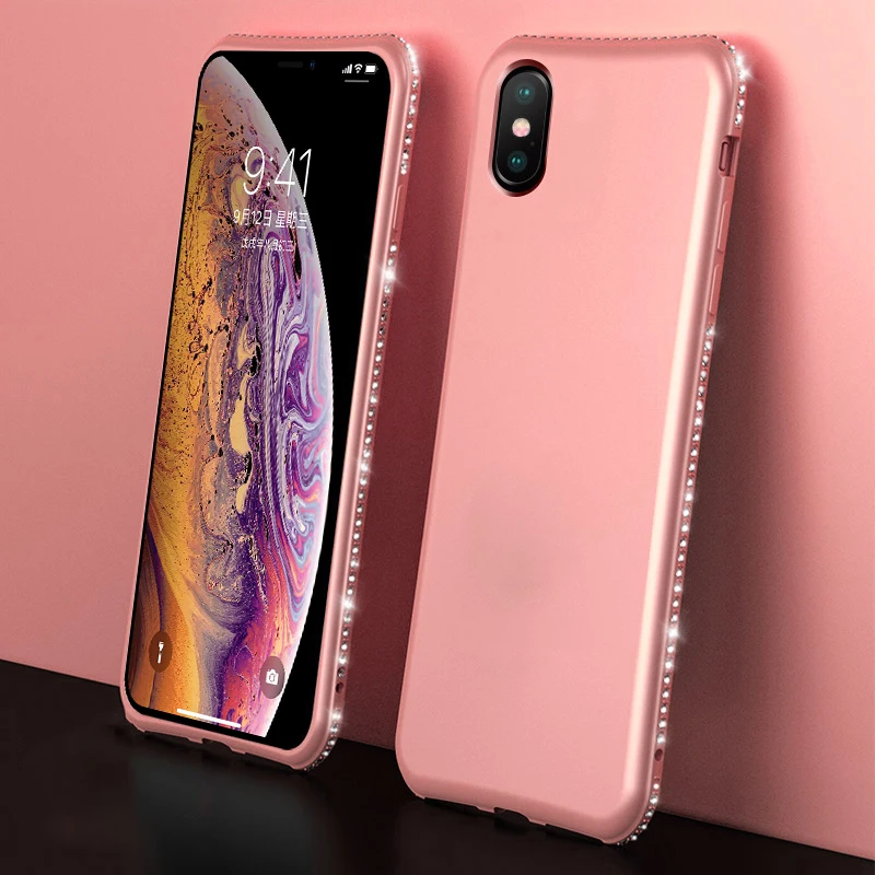 Мягкий блестящий чехол со стразами для iPhone 11 Pro X XS MAX XR чехлы телефонов 8 7 6 6s Plus 5 5S SE