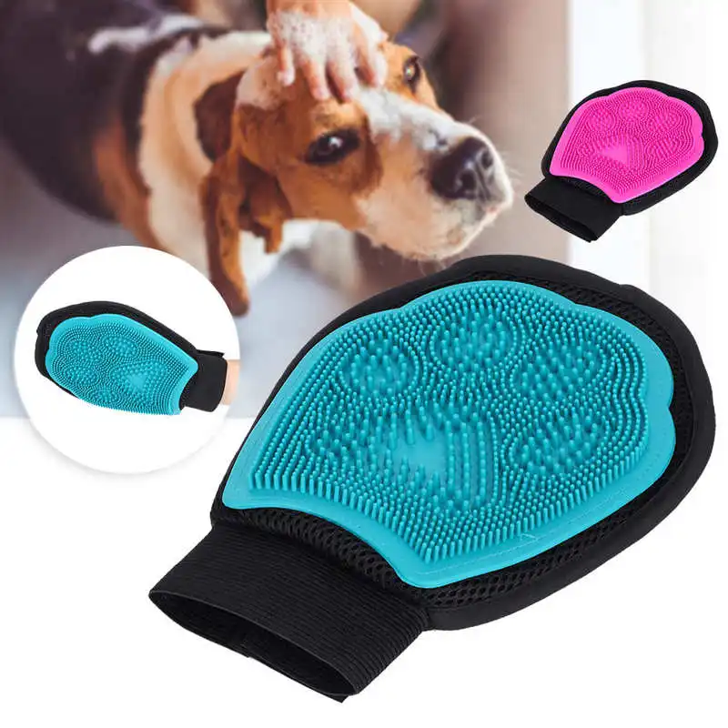 

Чистящая Щетка, перчатки, эффективный массаж спины, перчатки для удаления волос в купании животных, расческа для собак