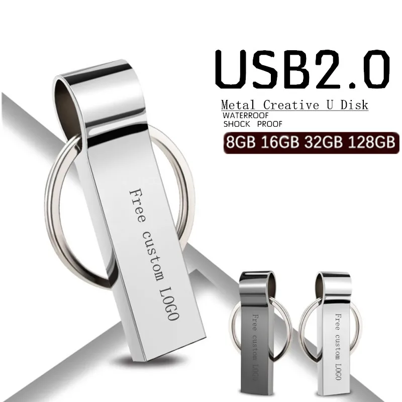 

usb flash drive 64gb metal pendrive 16gb high quality usb stick 128gb 8gb 4gb waterproof pen drive 32gb adapters gift free logo