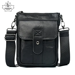 black 2608 Мужская сумка из натуральной кожи, сумка на плечо, мужские сумки через плечо, сумки-мессенджеры, модная роскошная сумка на плечо ZZNICK - Цвет: black 2608
