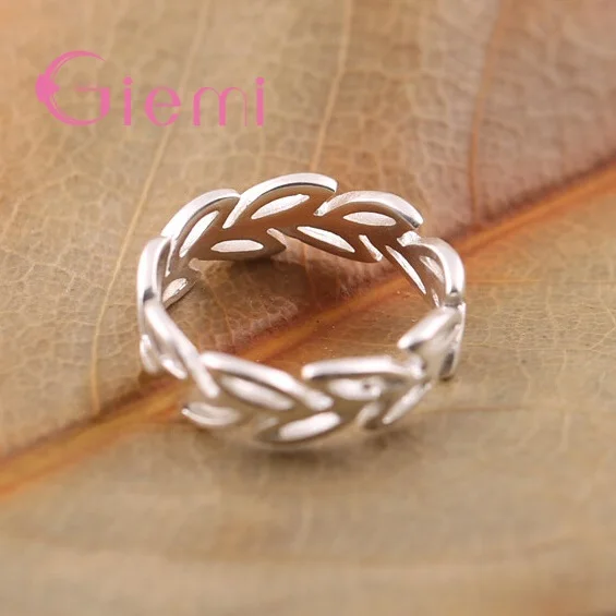 

Bohemian Vintage 925 Sterling Silver Leaf Rings For Women Fashion New Statement Jewelry Adjustable Finger Ring Girls Gifts